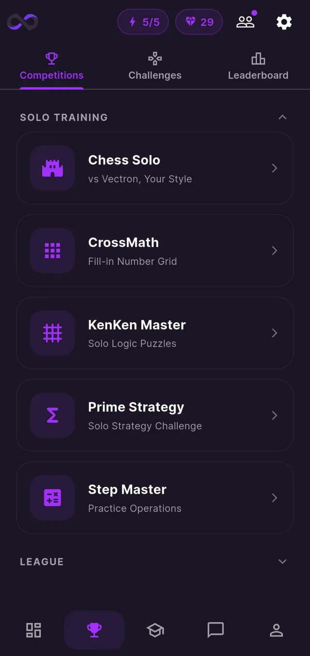 Vectron Competitive Arena game list